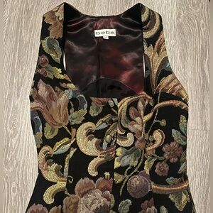 Bebe Vintage Floral Tapestry Vest / Corset style